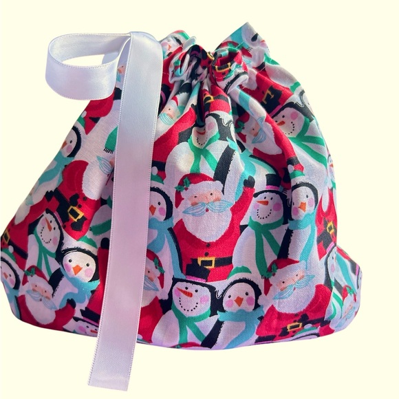 HAND CRAFTED Colorful Festive Christmas Themed Eco Friendly Reusable Gift Bag - Picture 6 of 10